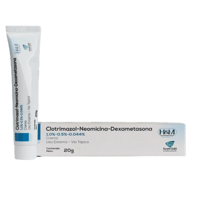 CLOTRIMAZOL NEOMICICINA DEXAMETASONA 1.0% - 0.5% - 0.044% X 20 G